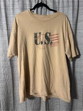 Universal Studios Men's Tan 'U.S.' Graphic T-Shirt